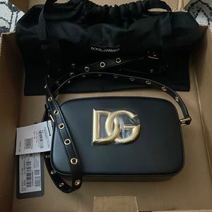 Authentic Dolce & Gabbana Crossbody 3.5 Bag. Calfskin Leather w/Gold Hardware.